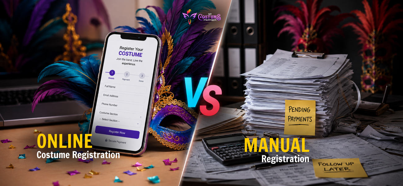 Online Costume Registration vs Manual Registration